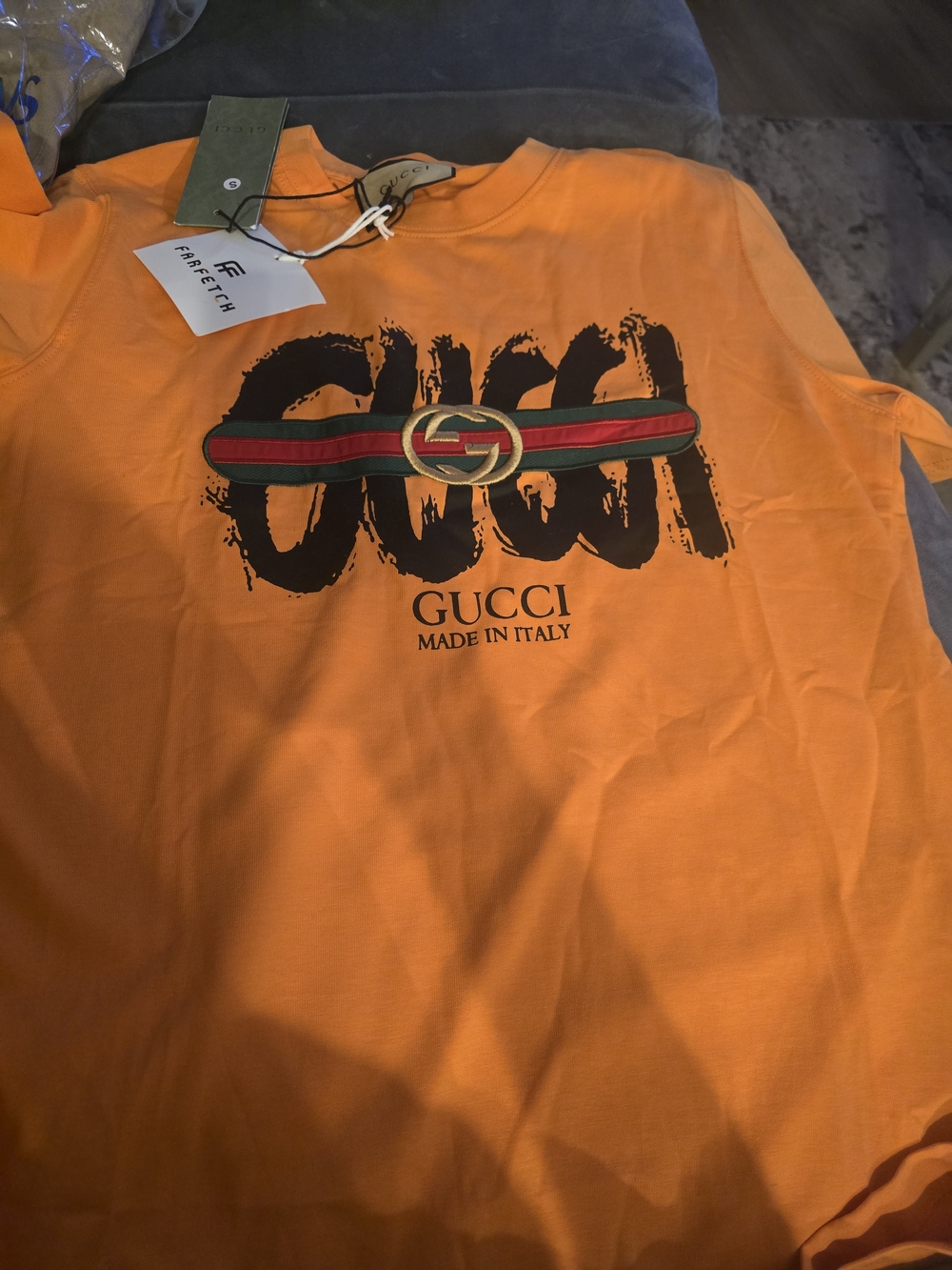 Gucci Orange Logo Graphic Unisex T-Shirt - Picture 8 of 9